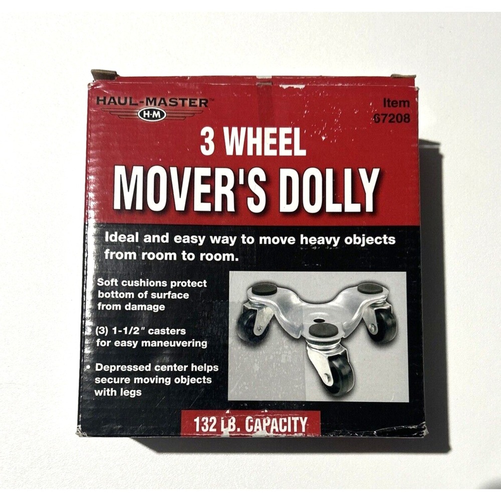 Haul-Master 3 Wheel‎ Mover's Dolly 132 lb Capacity 67208 Furniture Tri-Dolly